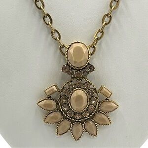 J. Crew Gold-Tone Cable Link Chain Royal Ball Pendant Crystal Layering Necklace‎